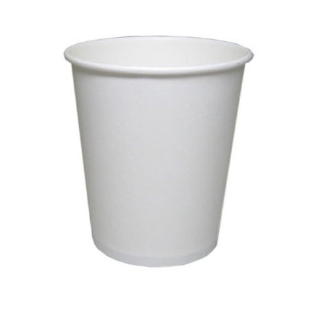 Bicchiere di cartone bianco monouso per ristoranti, bar e caffetterie