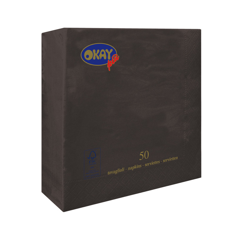 Tovaglioli neri monouso di carta Okaypiù 33x33