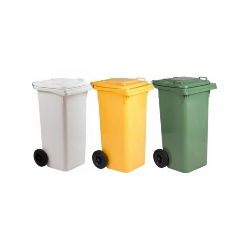 Pattumiera da 120 Litri - Bianca, Gialla o Verde 