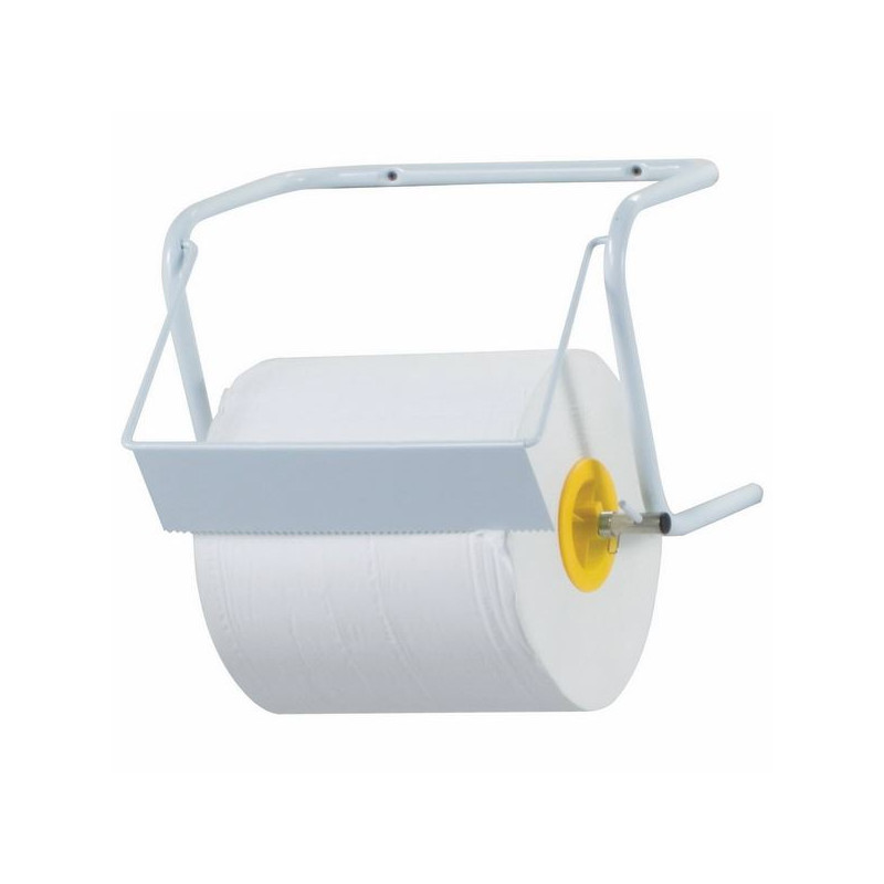 Supporto per rotolo industriale in metallo verniciato bianco