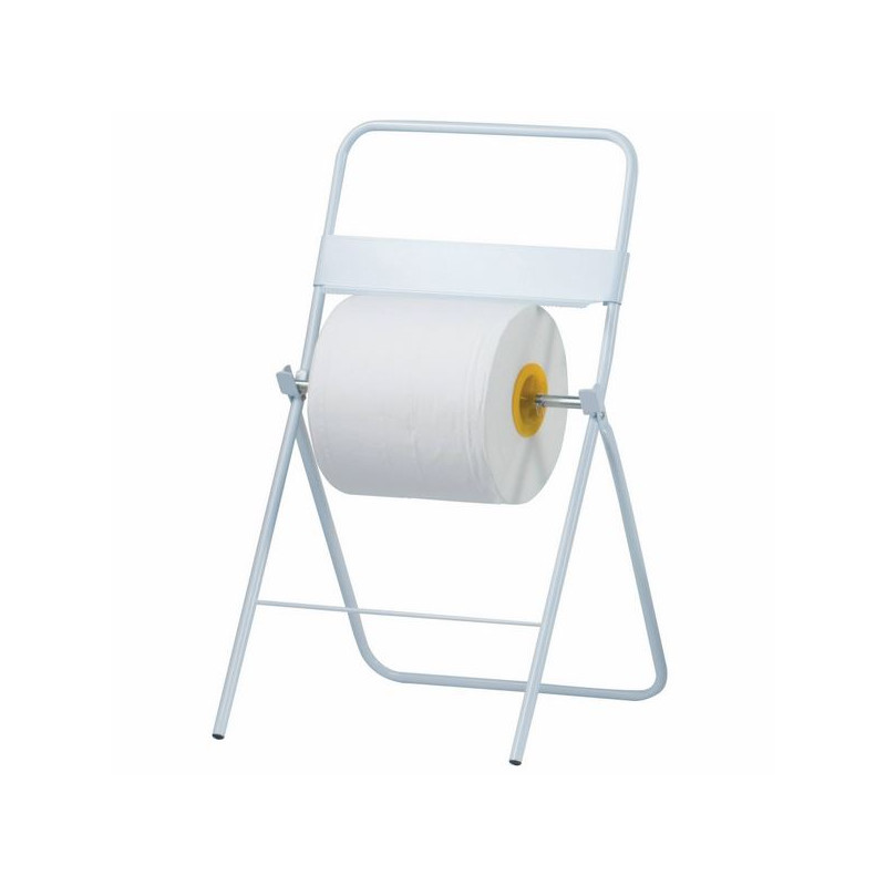 Cavalletto porta rotolo industriale in metallo verniciato bianco