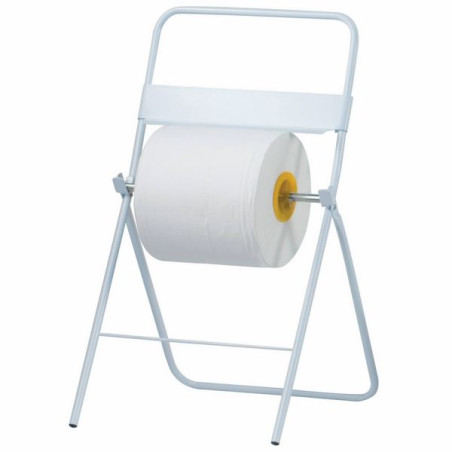 Cavalletto porta rotolo industriale in metallo verniciato bianco