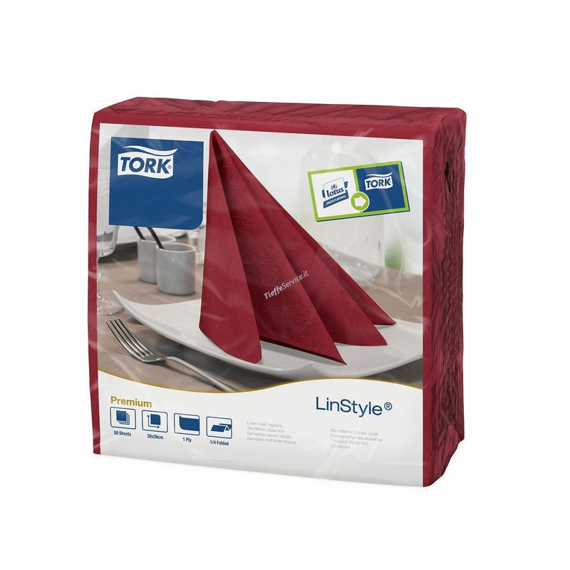 Tovaglioli Tork Airlaid colorati Linstyle-Tov-bordeaux