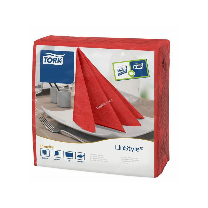 Tovaglioli Tork Airlaid colorati Linstyle-Tov-rosso