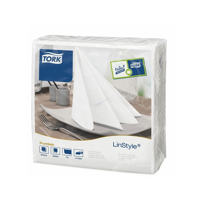 Tovaglioli Tork Airlaid colorati Linstyle-Tov-bianco