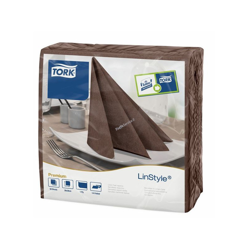 Tovaglioli Tork Airlaid colorati Linstyle-Tov-cacao