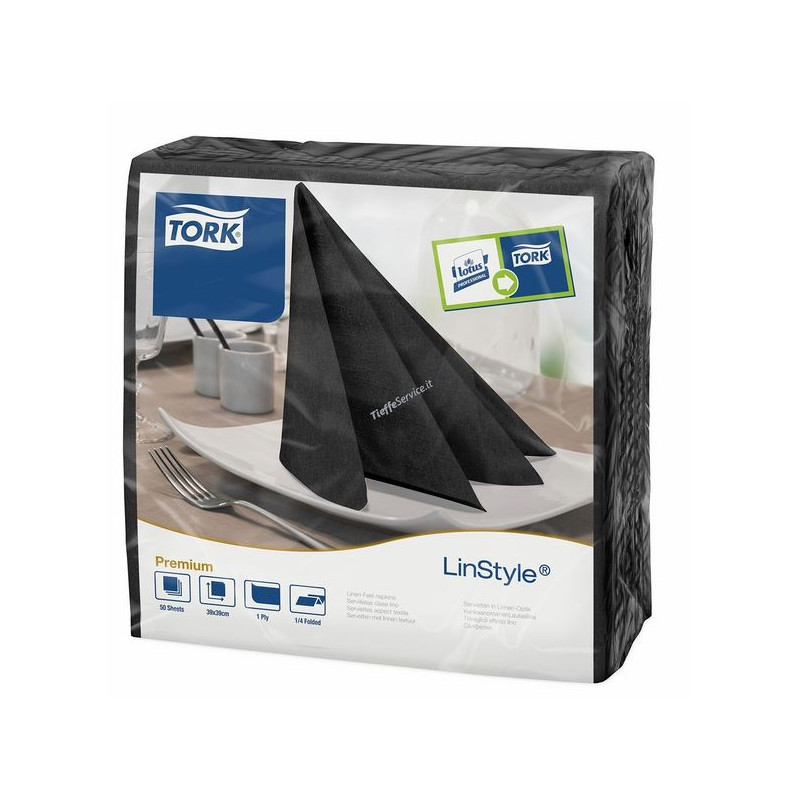 Tovaglioli Tork Airlaid colorati Linstyle-Tov-nero
