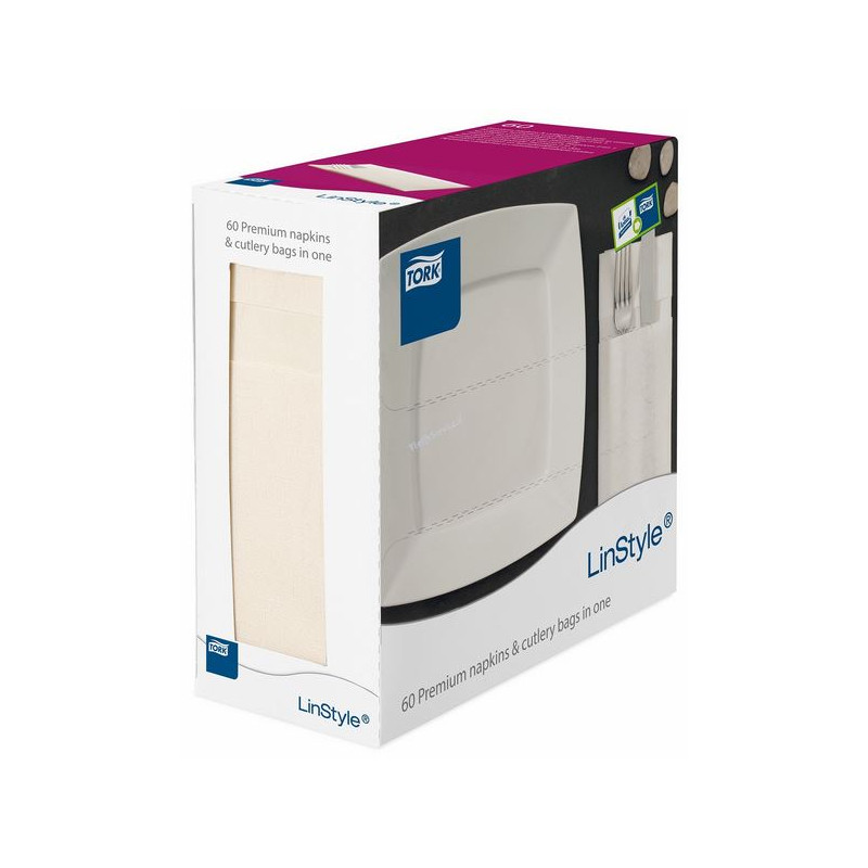 Tovaglioli Tork Airlaid colorati Linstyle Cutlery Bag-Tov-crema