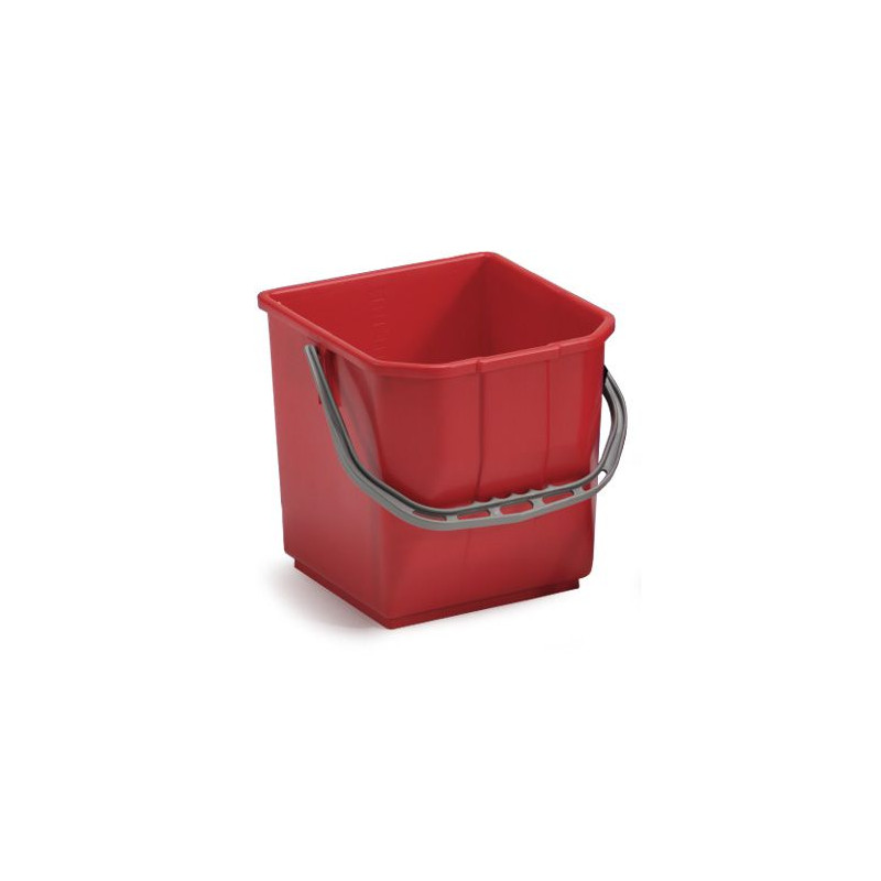 Secchio rosso Lt. 25 in moplen confezionato