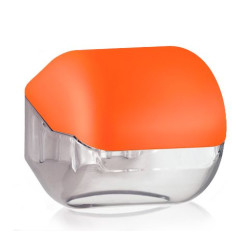 Dispenser DUETTO arancione per carta igienica interfogliata o rotolo
