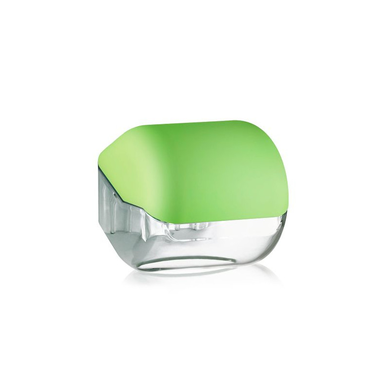 Dispenser DUETTO verde per carta igienica interfogliata o rotolo