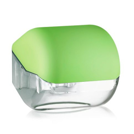 Dispenser DUETTO verde per carta igienica interfogliata o rotolo