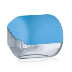 Dispenser DUETTO azzurro per carta igienica interfogliata o rotolo