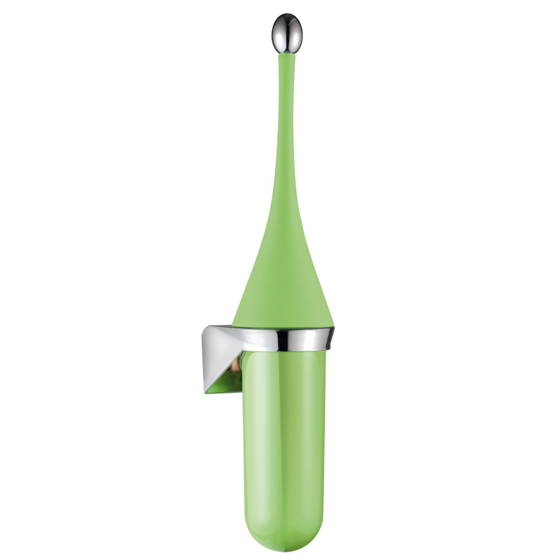 Portascopino verde per bagno a parete