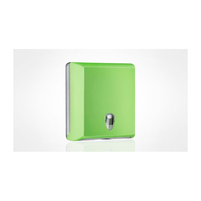Dispenser verde carta asciugamani interfogliata