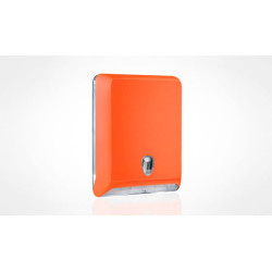 Dispenser arancione carta asciugamani interfogliati a "C", "V" e "Z"