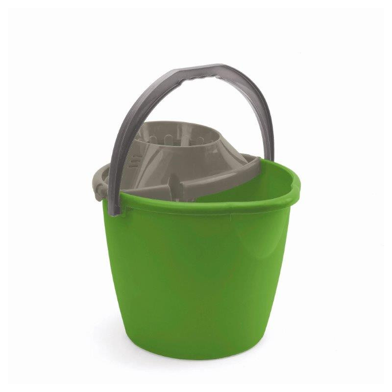 Secchio con strizzatore verde 13 lt