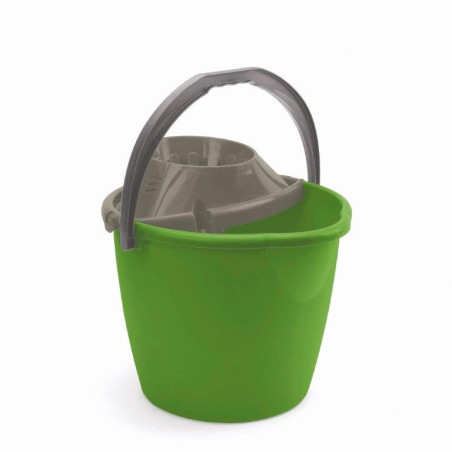 Secchio con strizzatore verde 13 lt