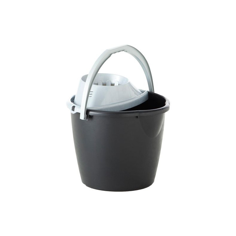 Secchio con strizzatore nero 13 lt