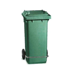 Pattumiera Lt120 con pedale e ruote Verdi