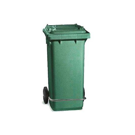 Pattumiera Lt120 con pedale e ruote Verdi