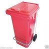 Pattumiera 120 lt con pedale ruote Rosso