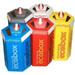 Contenitore ECOBOX RIFIUTI QUI -Bianco "Carta"
