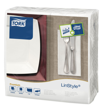 Tovaglioli Tork Airlaid colorati Linstyle P/8-Bianco