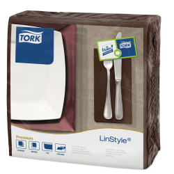 Tovaglioli Tork Airlaid colorati Linstyle P/8-Marrone