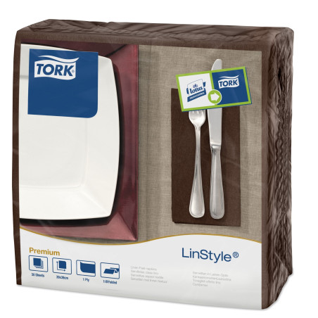 Tovaglioli Tork Airlaid colorati Linstyle P/8-Marrone