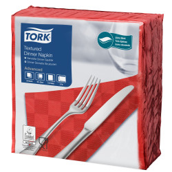 Tork Tovaglioli Dinner Napkins Textured Goffrato P/4 900 Pcs-Tov-rosso