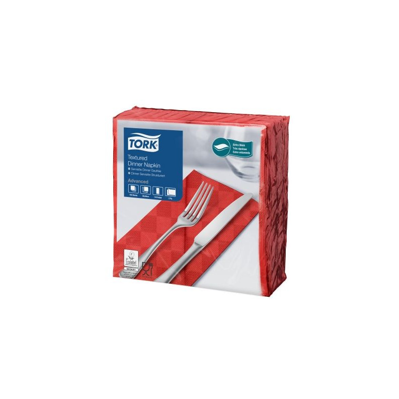 Tork Dinner Tovagliolo Textured Goffrati P/8 1200 Pcs-Tov-rosso