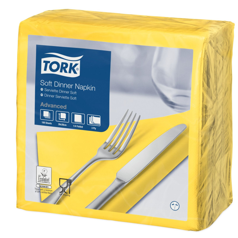 Tork Dinner Tovaglioli 3Veli P/4  1.200 Pcs-Tov-giallo