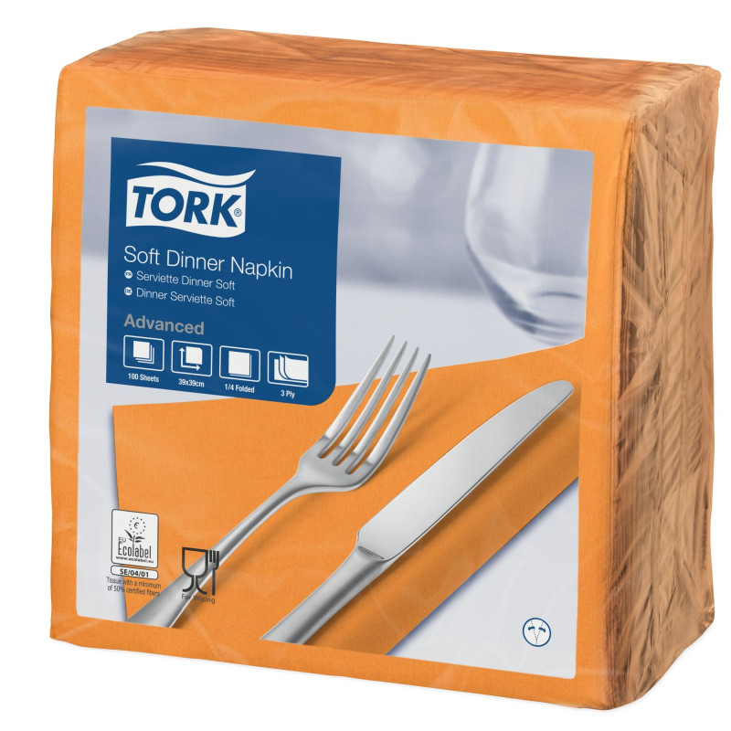 Tork Dinner Tovaglioli 3Veli P/4  1.200 Pcs-TOrange