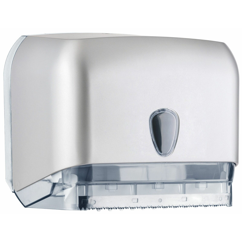 Mar-Plast Dispenser asciugamani in carta interfogliati "C" e "V" o in rotolo-Satinato/trasparente