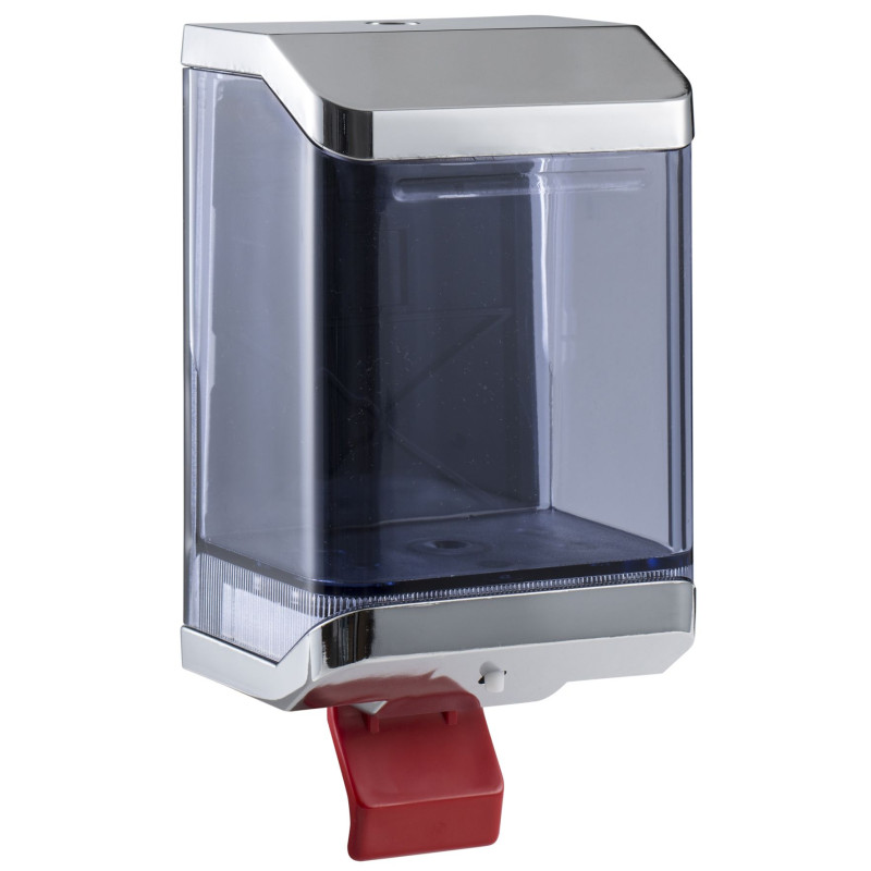 Dispenser sapone liquido a riempimento-Cromato/trasparente