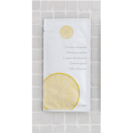 SALVIETTONA IN BUSTA TNT DI ACCOPPIATO CARTA BIANCA  CON PROFUMO  AL LIMONE- Linea NEUTRA