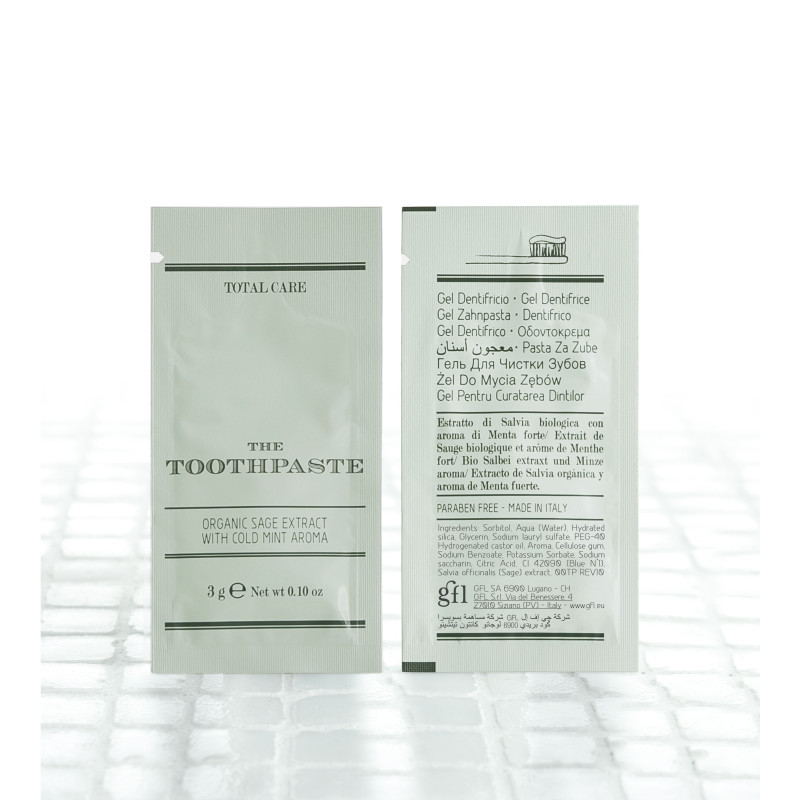 GEL DENTIFRICIO BUSTINA 3GR 4,5 x 9 CM LINEA NEUTRA