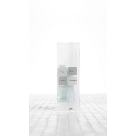 SET DENTI CON SPAZZOLINO, COPRISETOLE E BUSTINA DENTIFRICIO  - LINEA NEUTRA