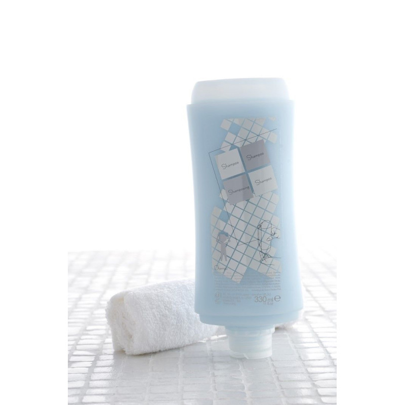 RICARICA DISPENSER DA 330 ML IN PLASTICA TRASPARENTE SATINATA CON ALL'INTERNO SHAMPOO LINEA NEUTRA