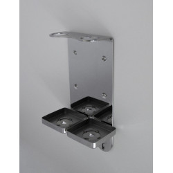 STAFFA DOPPIA PORTA DISPENSER A POMPA IN ACCIAIO INOX- Linea Anyah