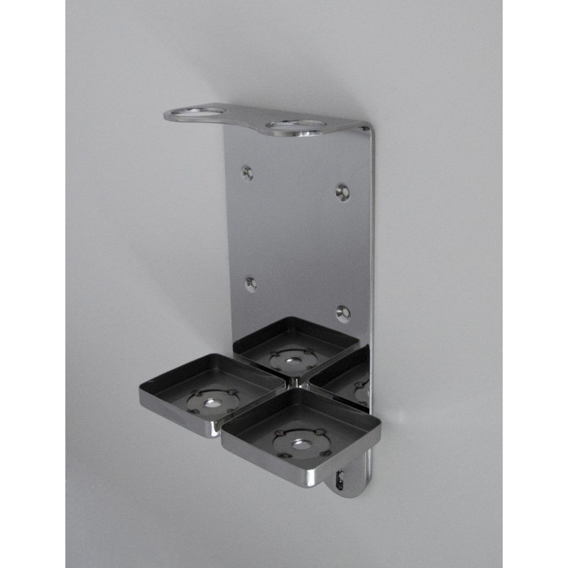 STAFFA DOPPIA PORTA DISPENSER A POMPA IN ACCIAIO INOX- Linea Anyah