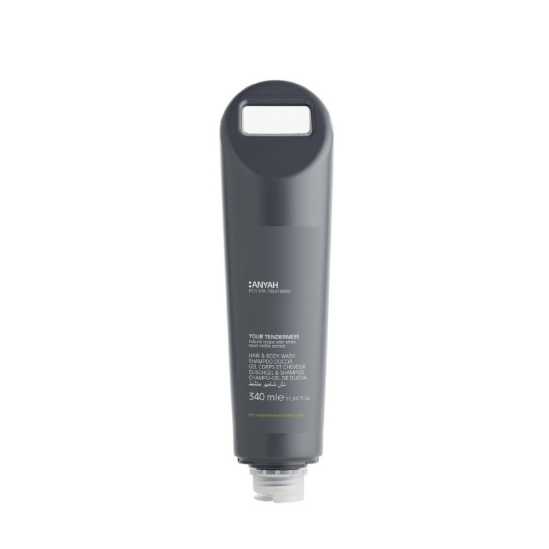 RICARICA DISPENSER SHAMPOO DOCCIA AMMORBIDENTE, CON ESTRATTO DI ORTICA BIANCA, 340 ML- Linea Anyah
