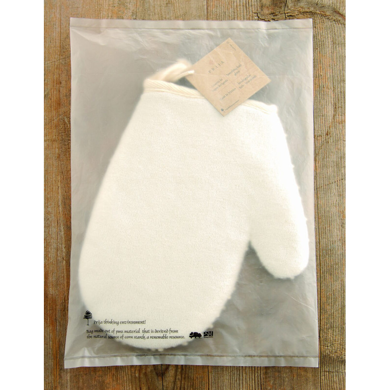 GUANTO DA BAGNO LEVIGANTE IN COTONE NATURALE ECRU' LINEA  PRIJA- 200 PZ