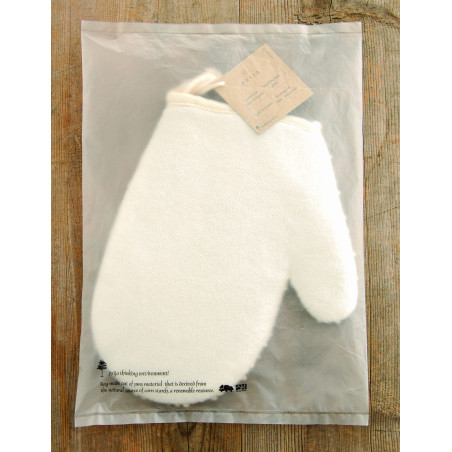 GUANTO DA BAGNO LEVIGANTE IN COTONE NATURALE ECRU' LINEA  PRIJA- 200 PZ