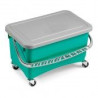 SECCHIO  JIM VERDE LT.28 C/RUOTE E STRIZZINO E COPERCCHIO  PER CERA