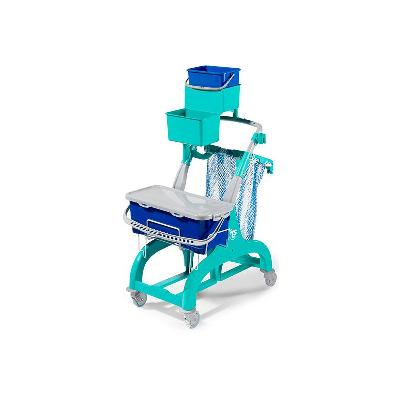 CARRELLO NICK HERMETIC 125 CON SECCHIO BLU LT 10 PORTASACCO E REGGISECCHIELLI