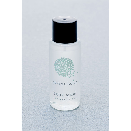 BAGNOSCHIUMA TRASPARENTE FLACONE CILINDRO, 30 ML - Linea Geneva Guild 300Pz