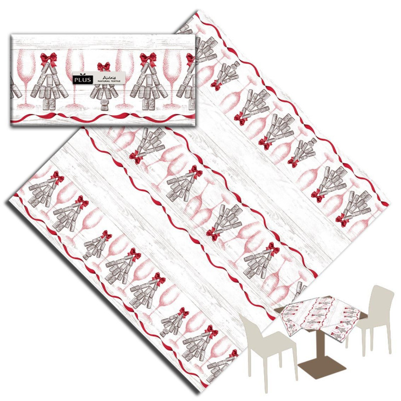 Tovaglia in Airlaid  Stappo  Rosso  100x100 - 100 PZ - Christmas Collection 