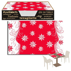 Tovaglietta in Airlaid Stars ROSSO 30 x 50 cm - Cristmas Collection 1000Pz